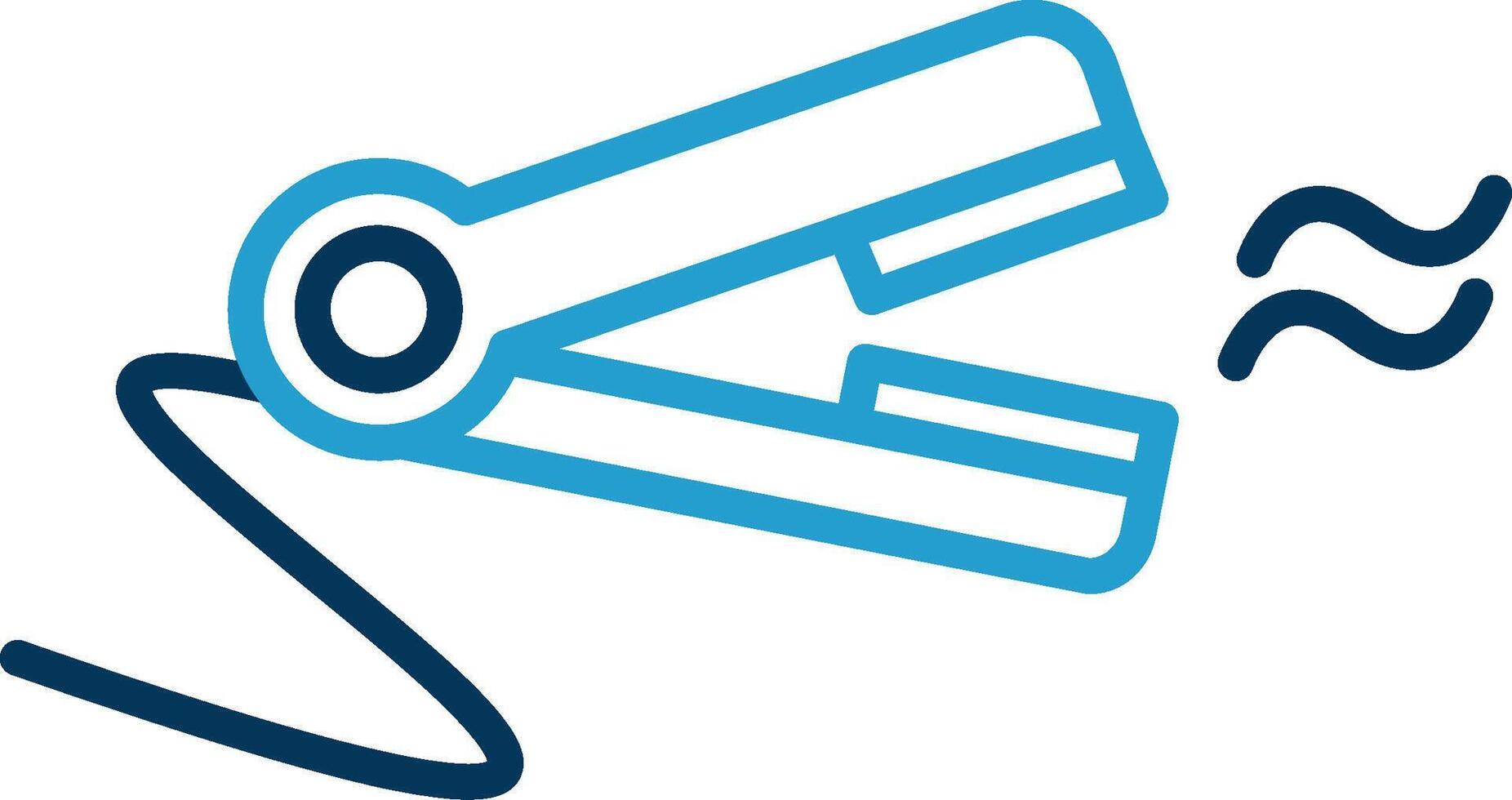 Hair Straightenr Line Blue Two Color Icon vector