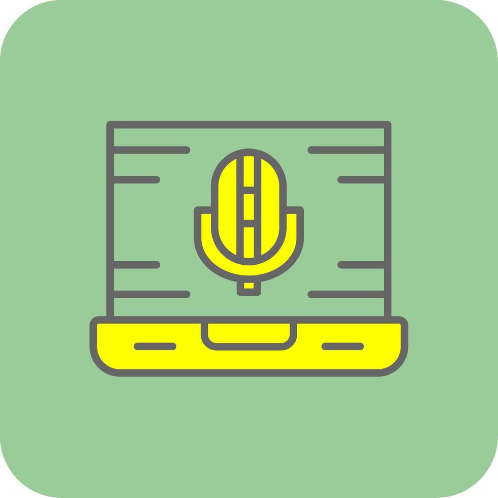 Record Filled Yellow Icon vector