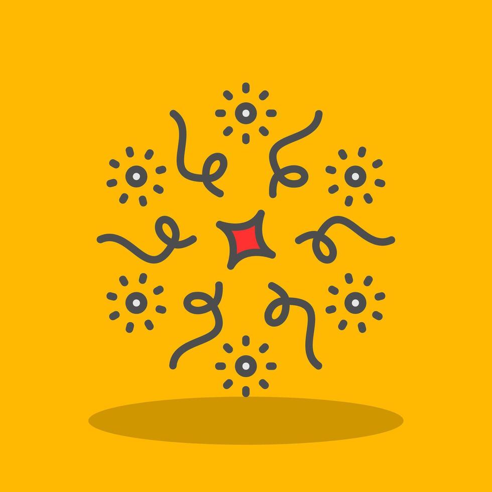 Firework Filled Shadow Icon vector