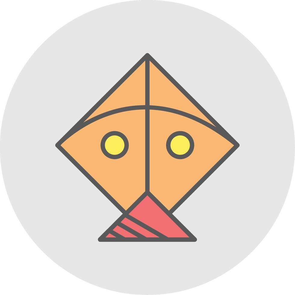 Kite Line Filled Light Icon vector