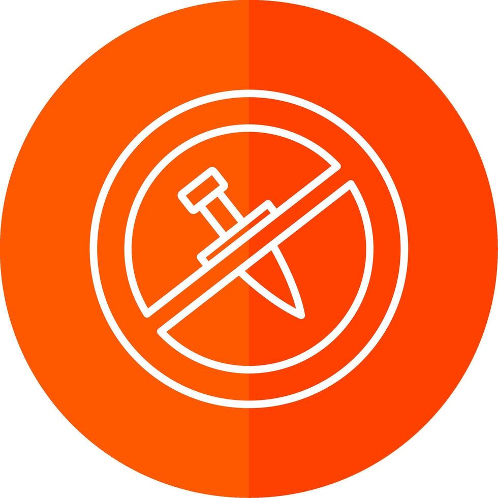 No Knife Line Yellow White Icon vector