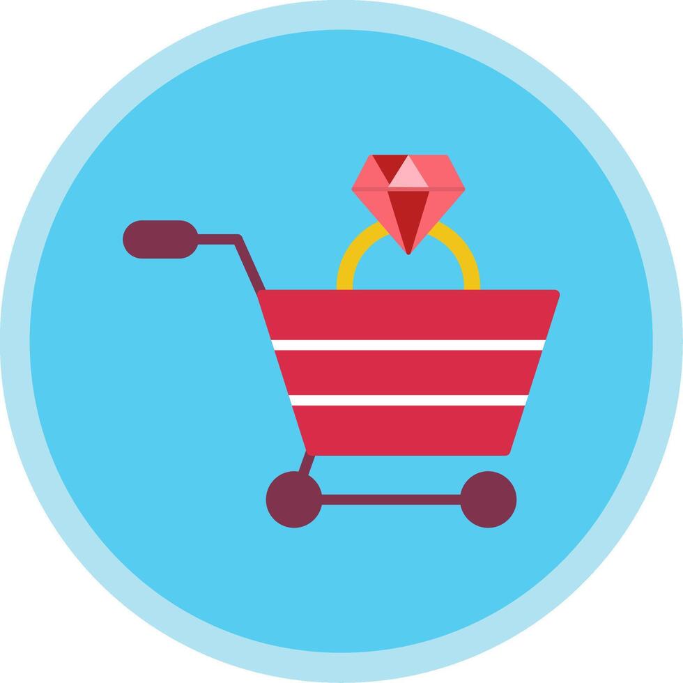 Shopping Cart Flat Multi Circle Icon vector