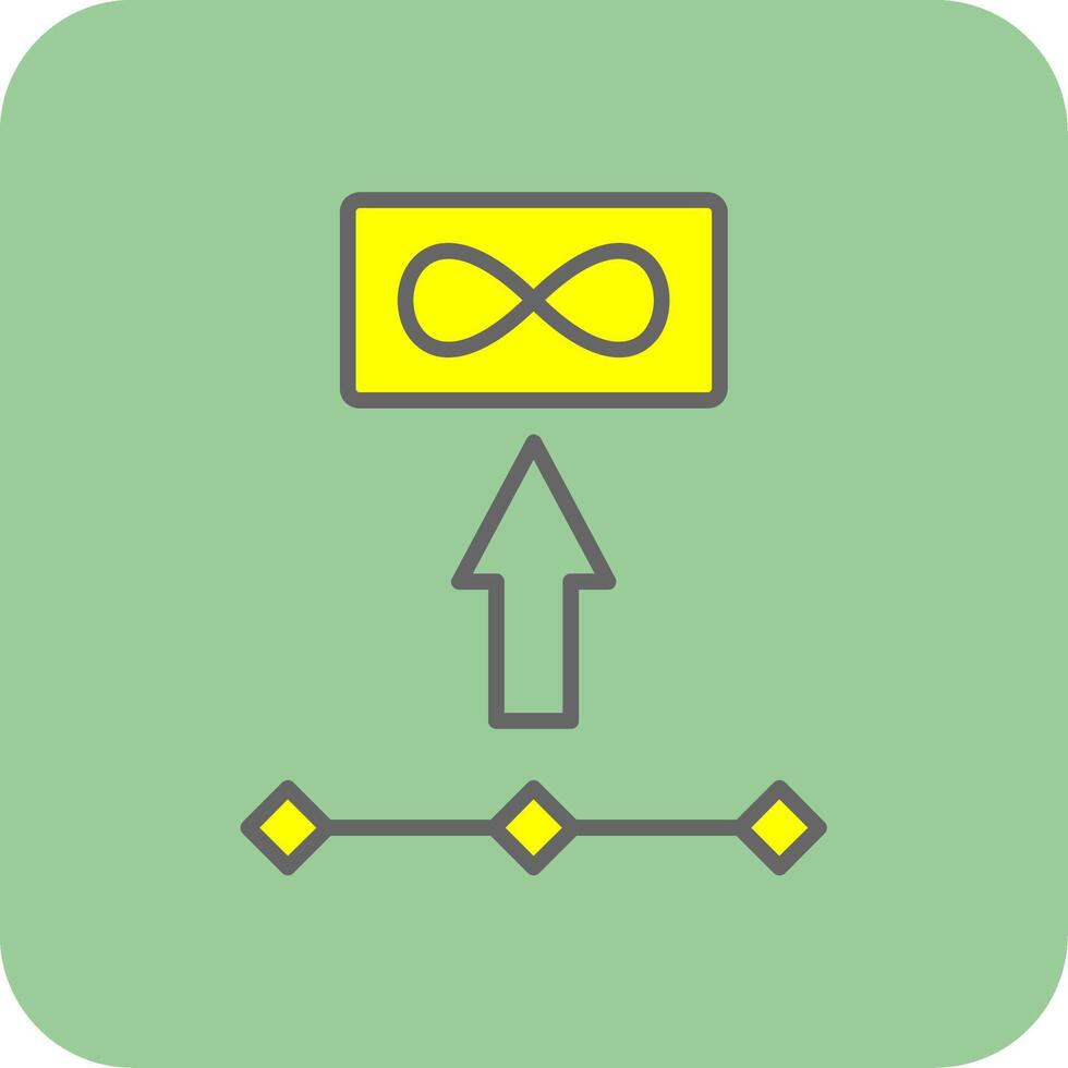 Unlimited Storage Filled Yellow Icon vector