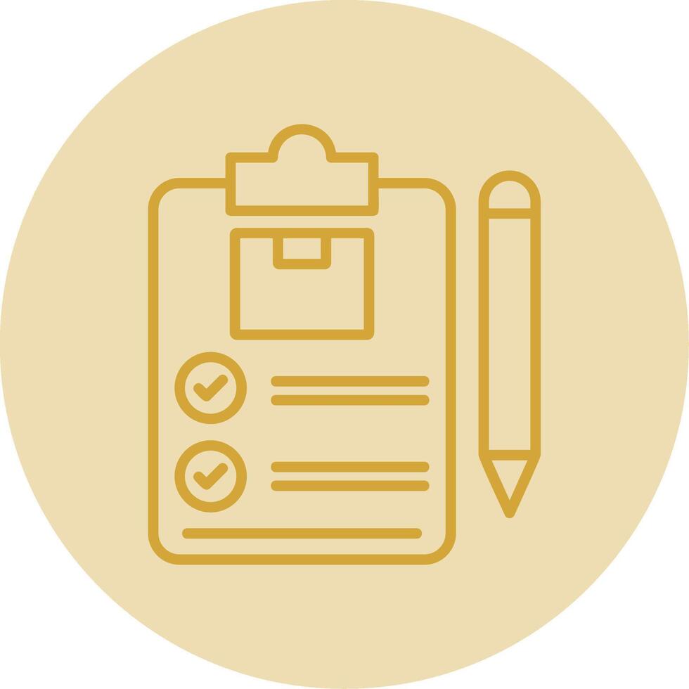 Delivery Contract Line Yellow Circle Icon vector