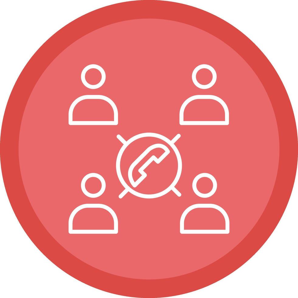Conference Call Line Multi Circle Icon vector