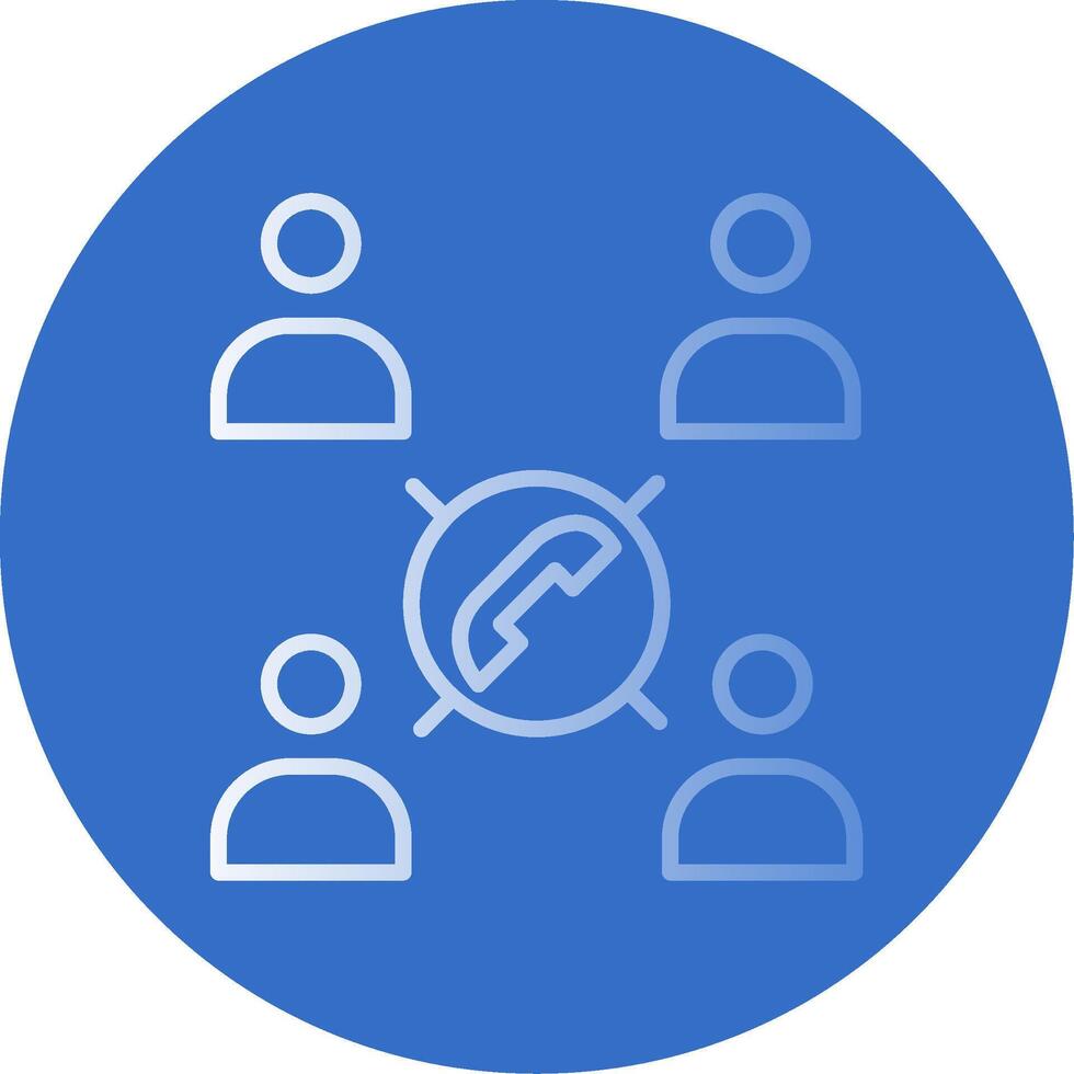 Conference Call Flat Bubble Icon vector