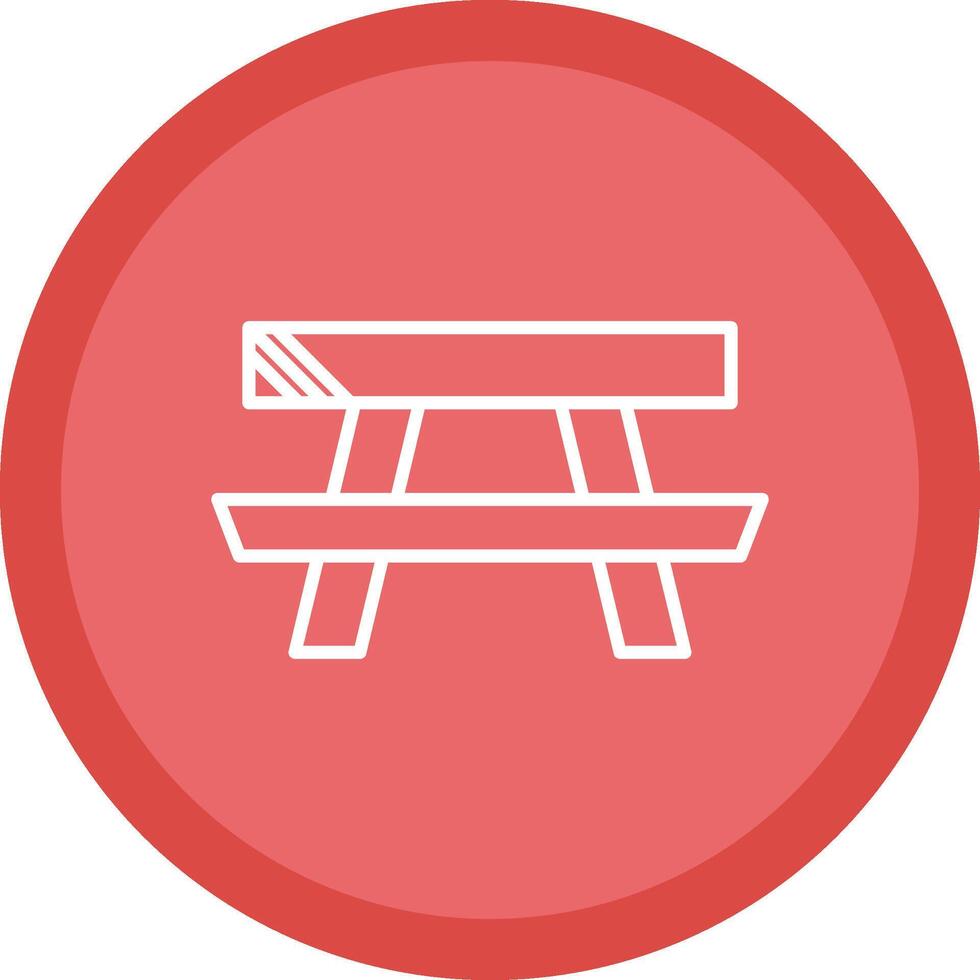 Picnic Table Line Multi Circle Icon vector