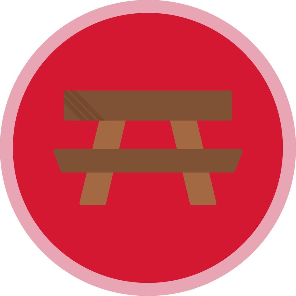Picnic Table Flat Multi Circle Icon vector