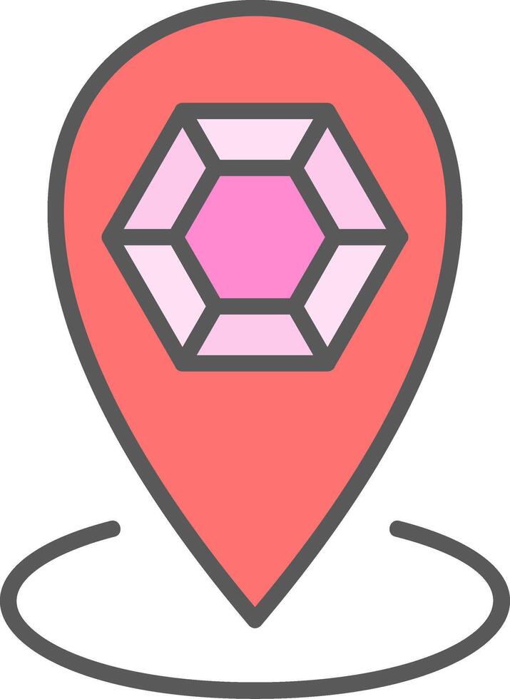 Location Line Filled Light Icon vector