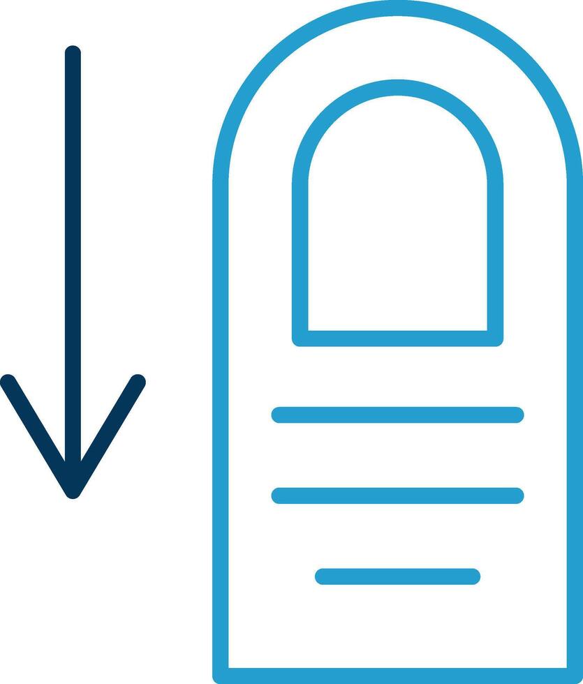 Tap Down Line Blue Two Color Icon vector
