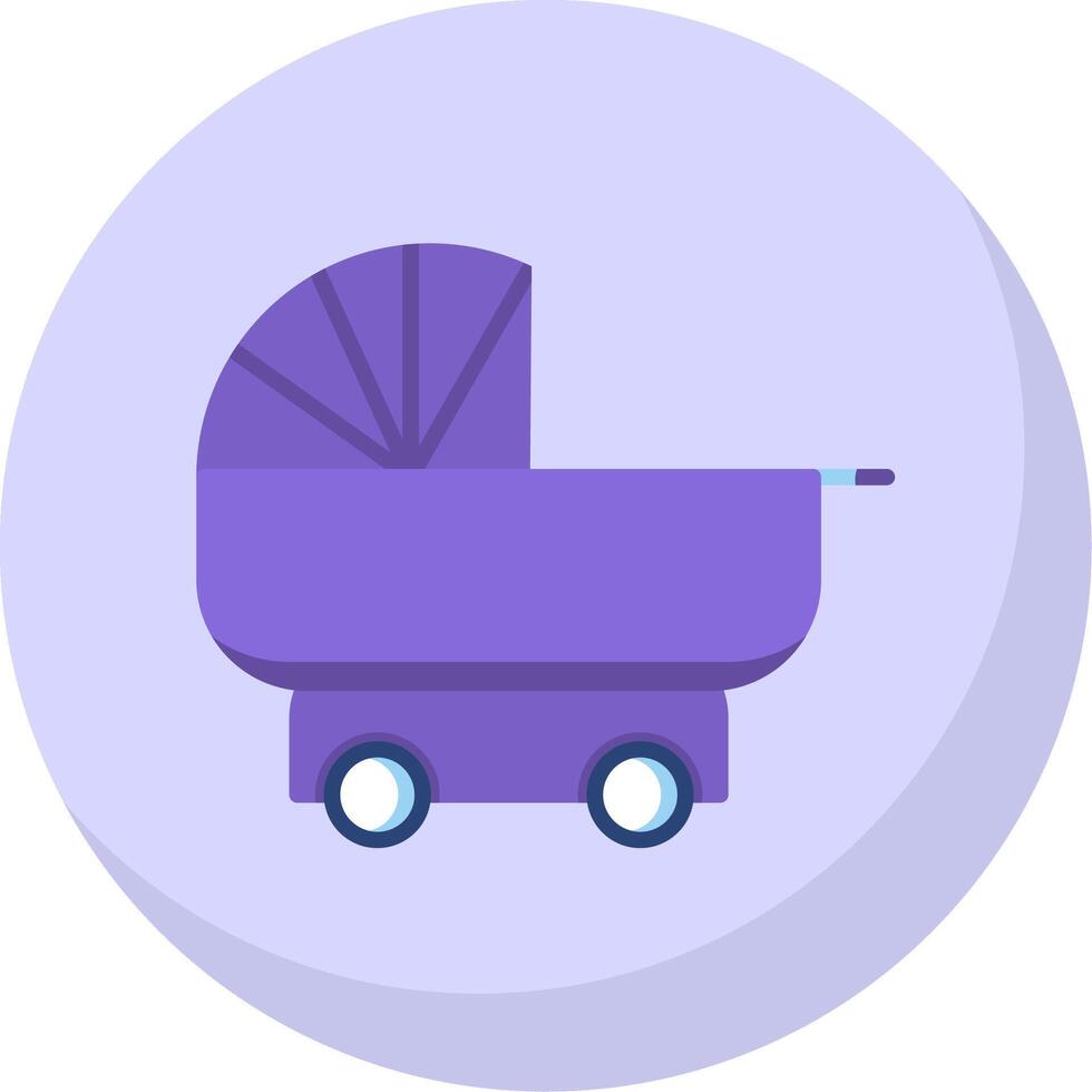 Pram Flat Bubble Icon vector