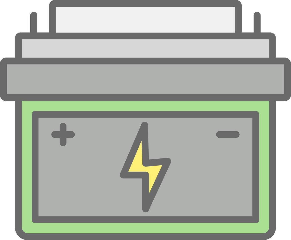 Battery Line Filled Light Icon vector