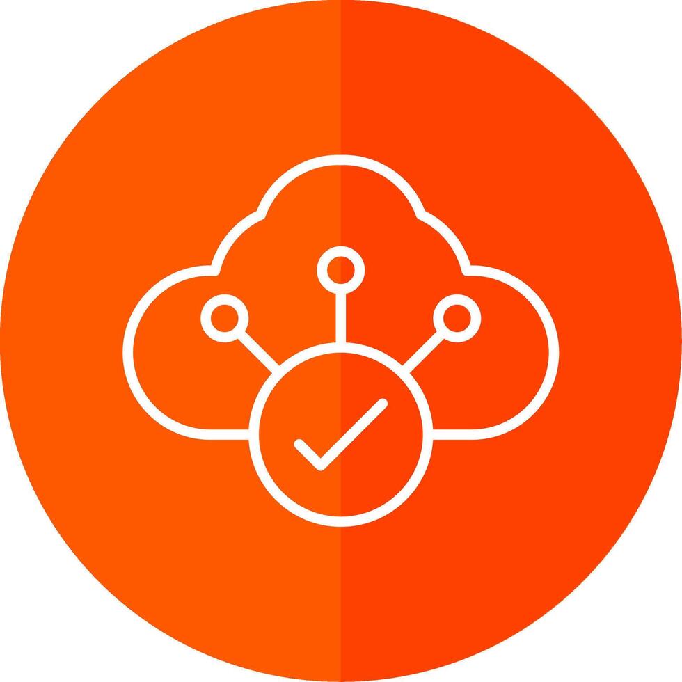 Cloud Line Red Circle Icon vector