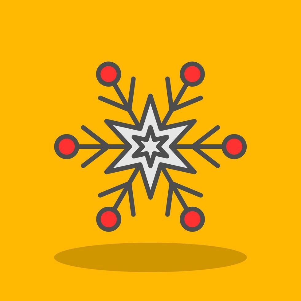 Snowflake Filled Shadow Icon vector