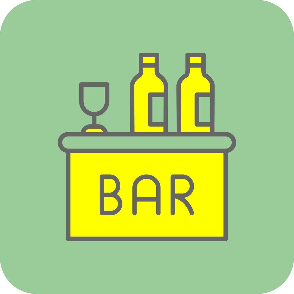 Bar Filled Yellow Icon vector