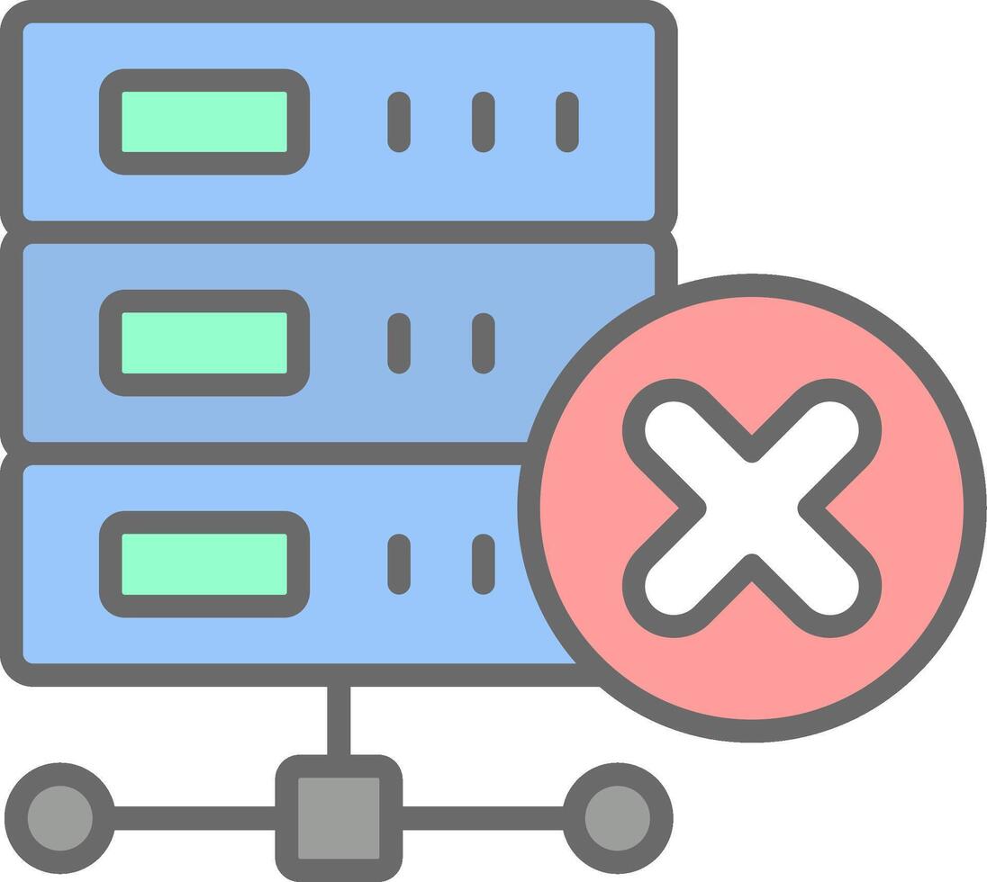 Eliminar base de datos línea lleno ligero icono vector