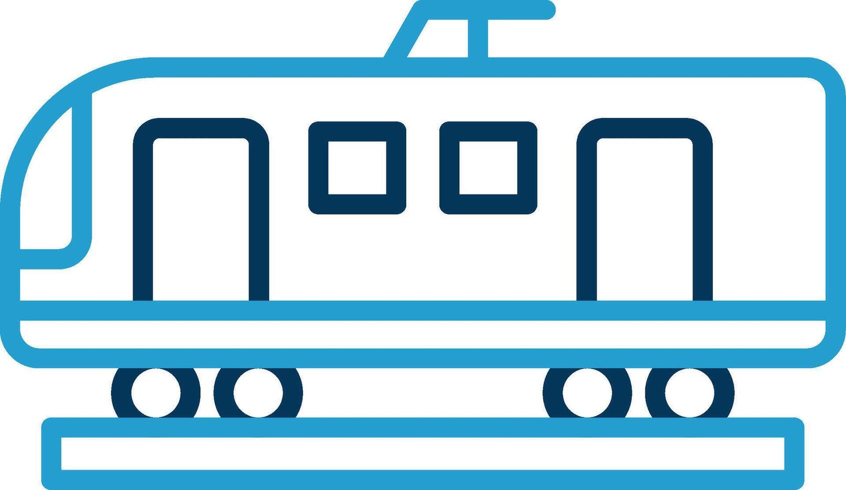 alto velocidad tren línea azul dos color icono vector