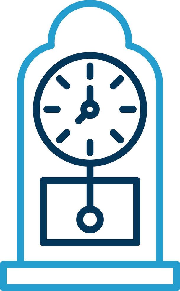 Grandfather Clock Line Blue Two Color Icon vector