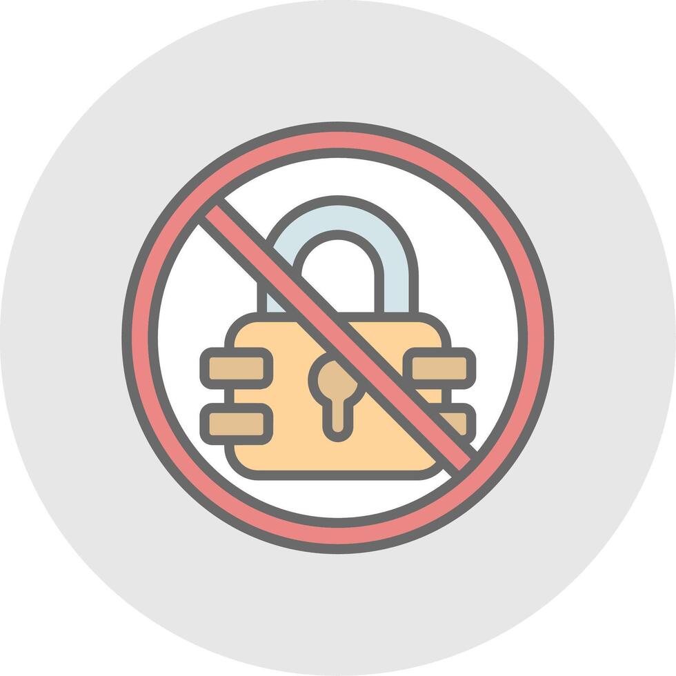 Prohibited Sign Line Filled Light Icon vector