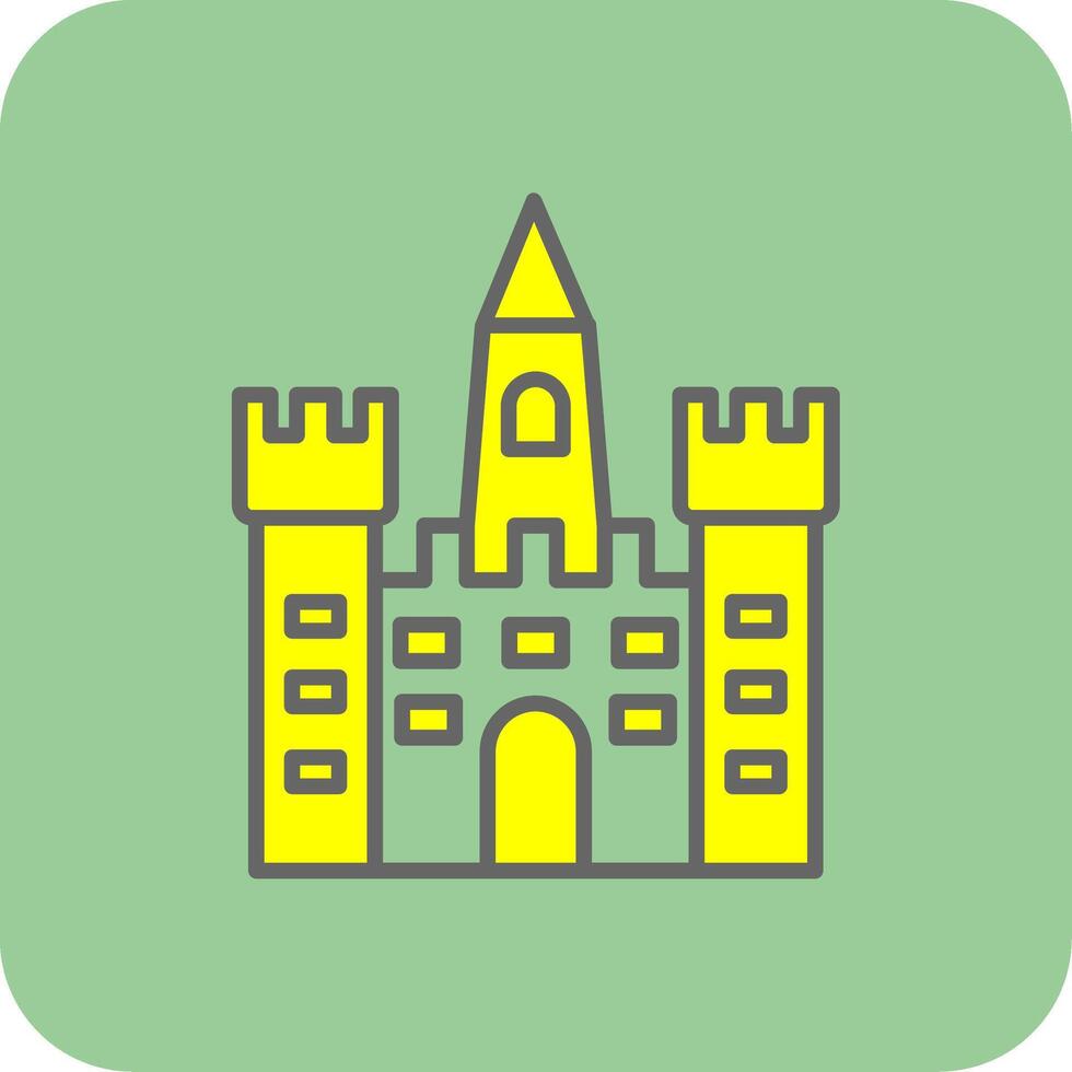 Sand Castle Filled Yellow Icon vector
