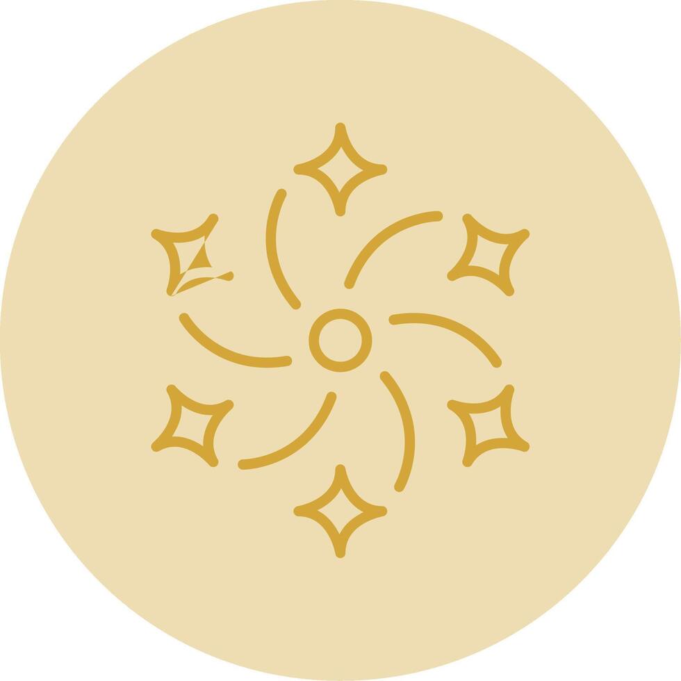 Firework Line Yellow Circle Icon vector