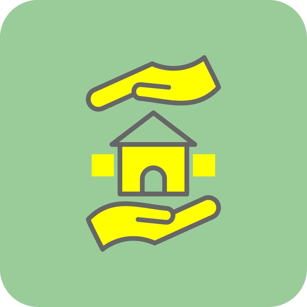 Home Insurance Filled Yellow Icon vector