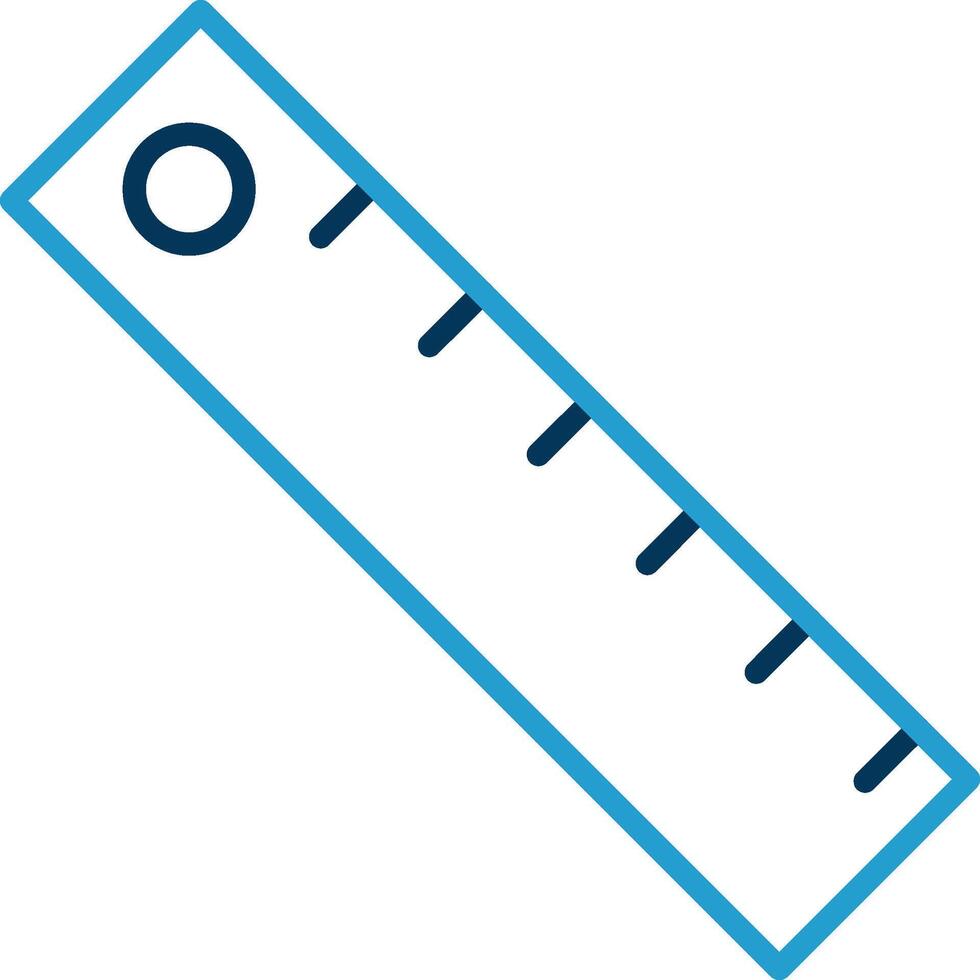 Ruler Line Blue Two Color Icon vector
