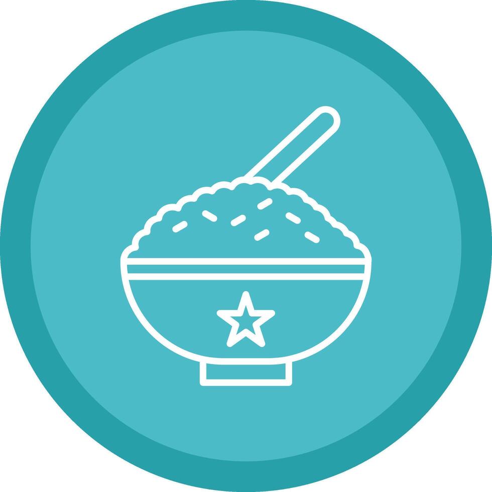 Rice Line Multi Circle Icon vector