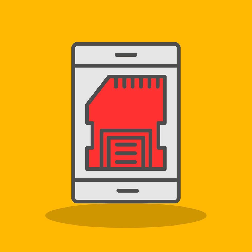 Sd Card Filled Shadow Icon vector