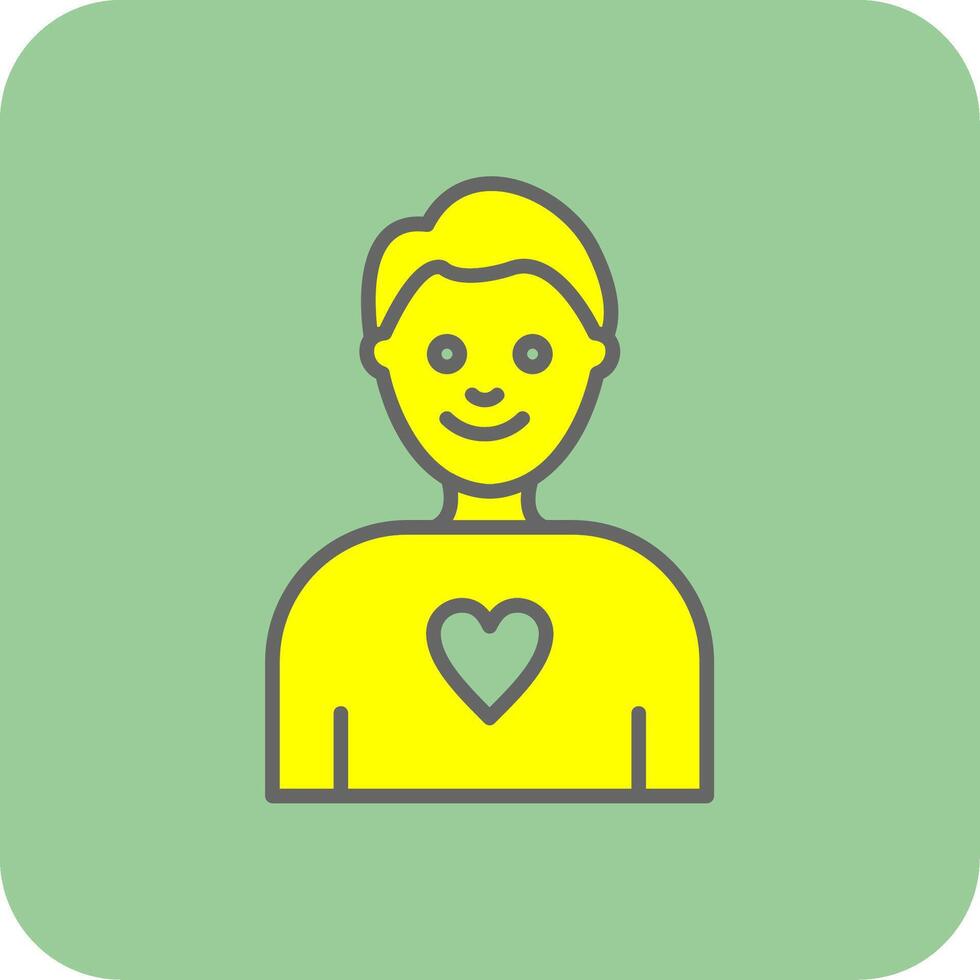 Boy Filled Yellow Icon vector