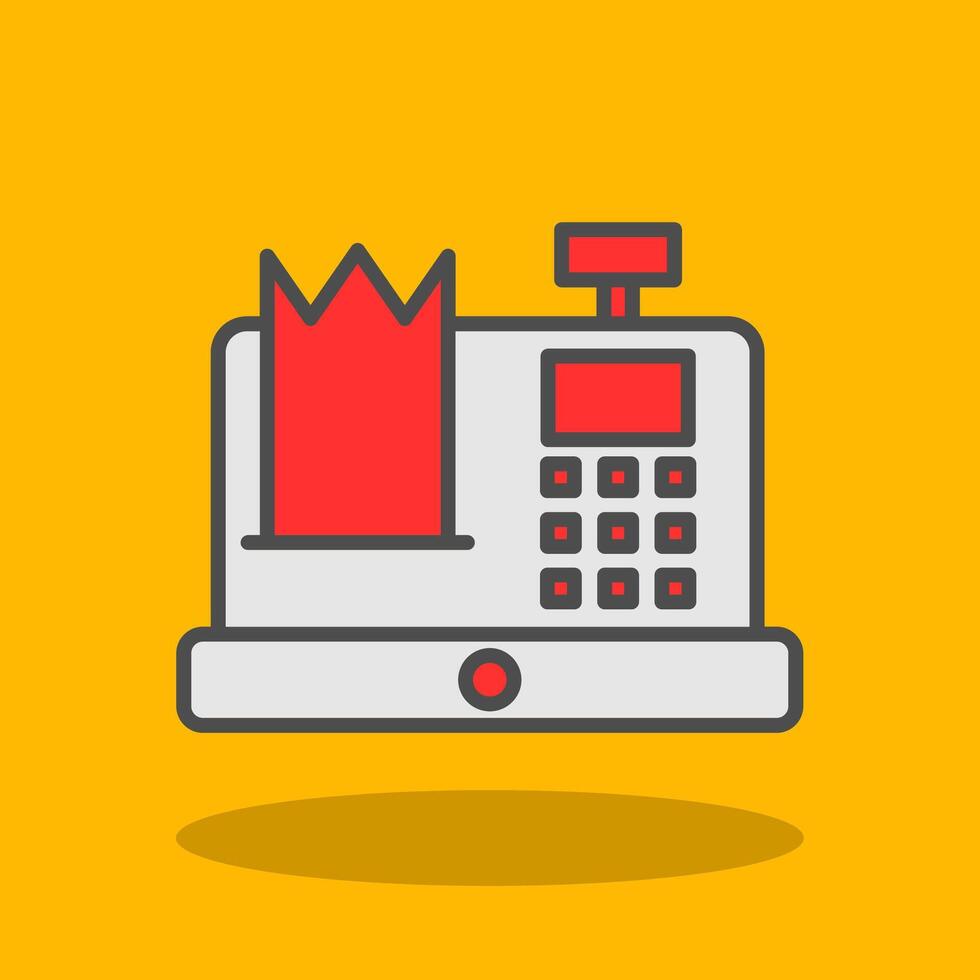 Cash Register Filled Shadow Icon vector