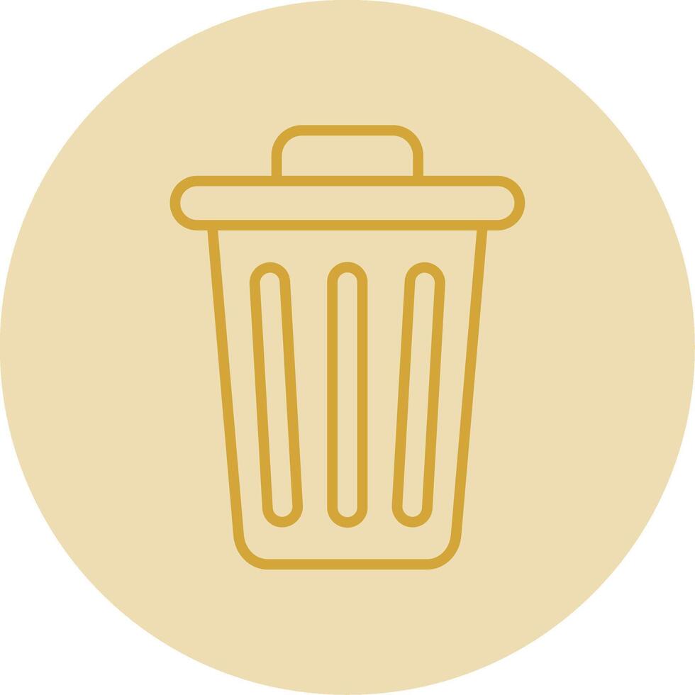 basura línea amarillo circulo icono vector