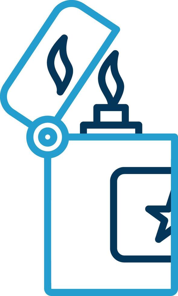 Lighter Line Blue Two Color Icon vector