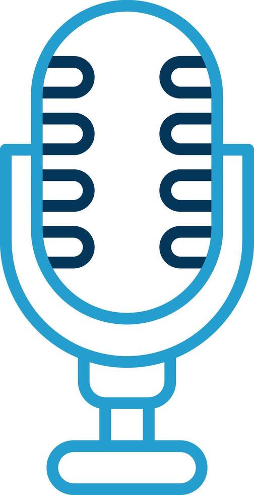 Microphone Line Blue Two Color Icon vector