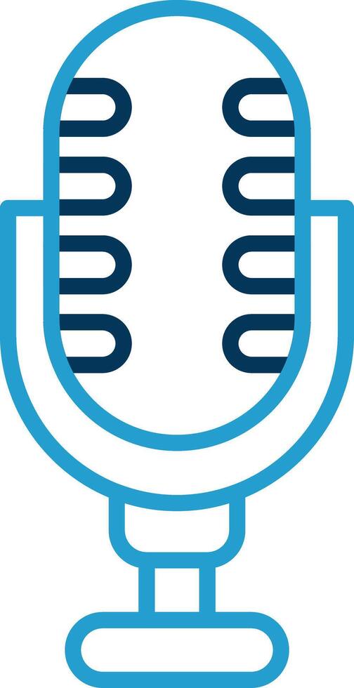 Microphone Line Blue Two Color Icon vector