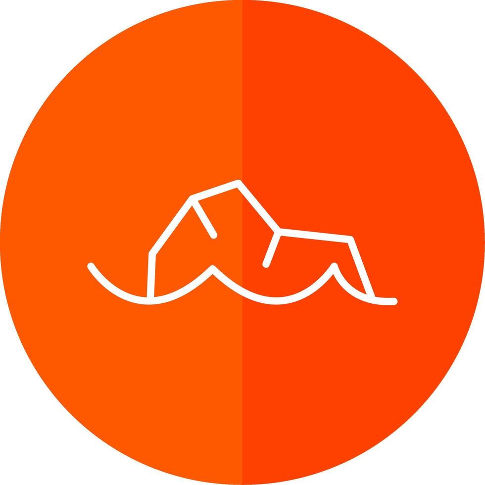 Rock Line Red Circle Icon vector