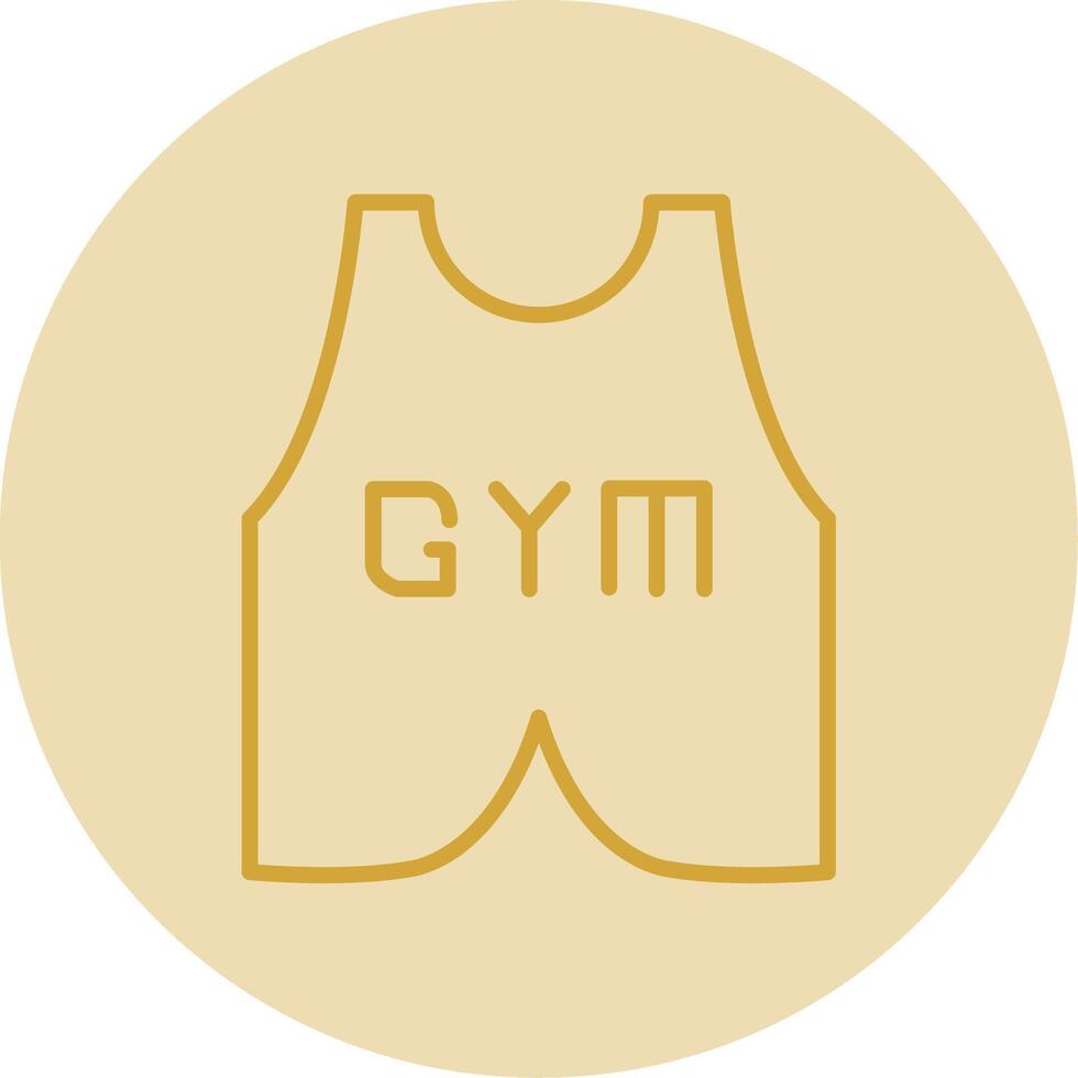 Vest Suit Line Yellow Circle Icon vector