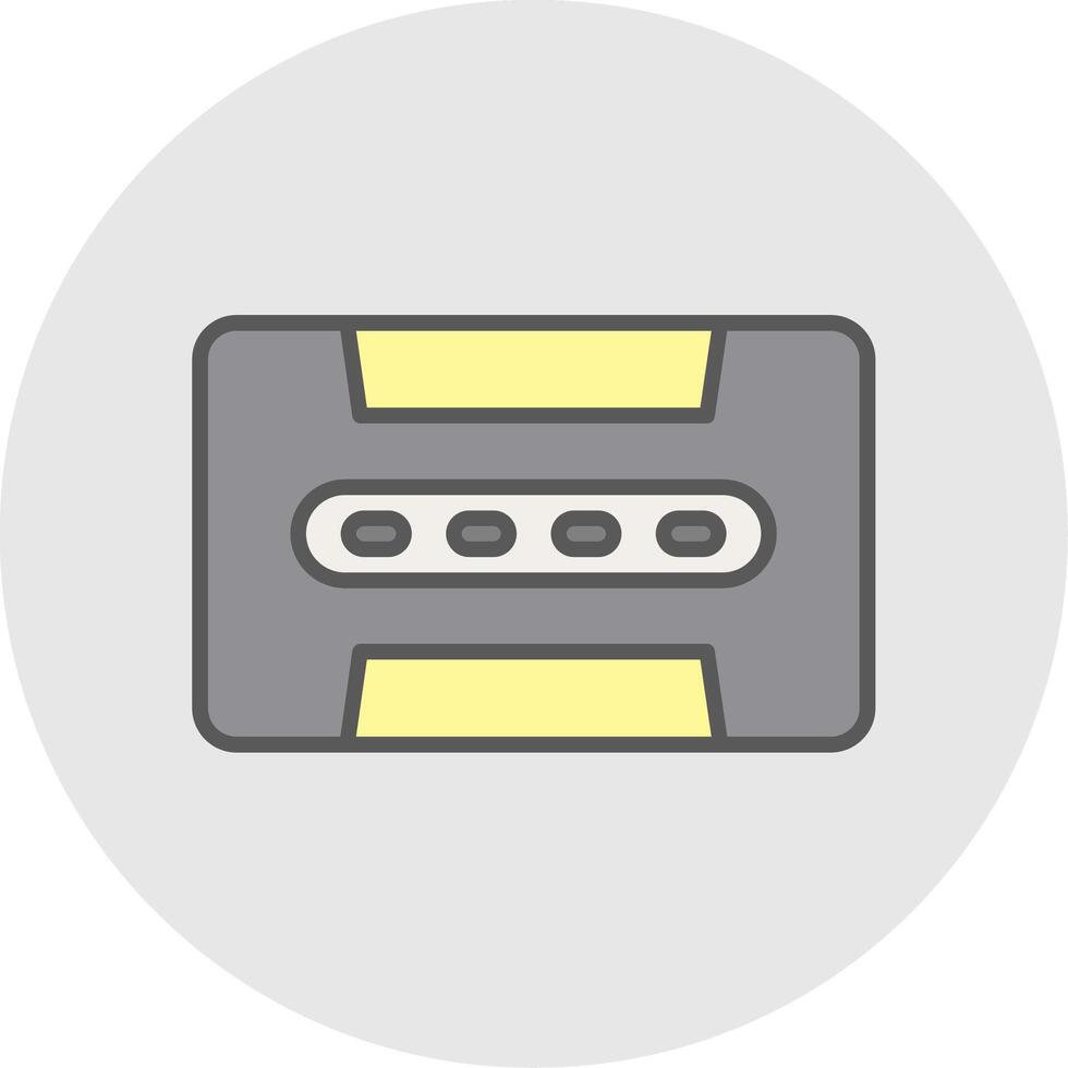 Cassette Line Filled Light Icon vector