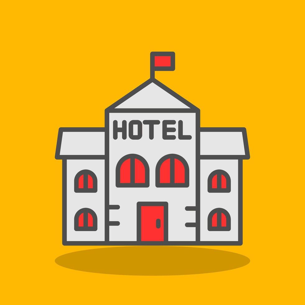 Hotel Filled Shadow Icon vector