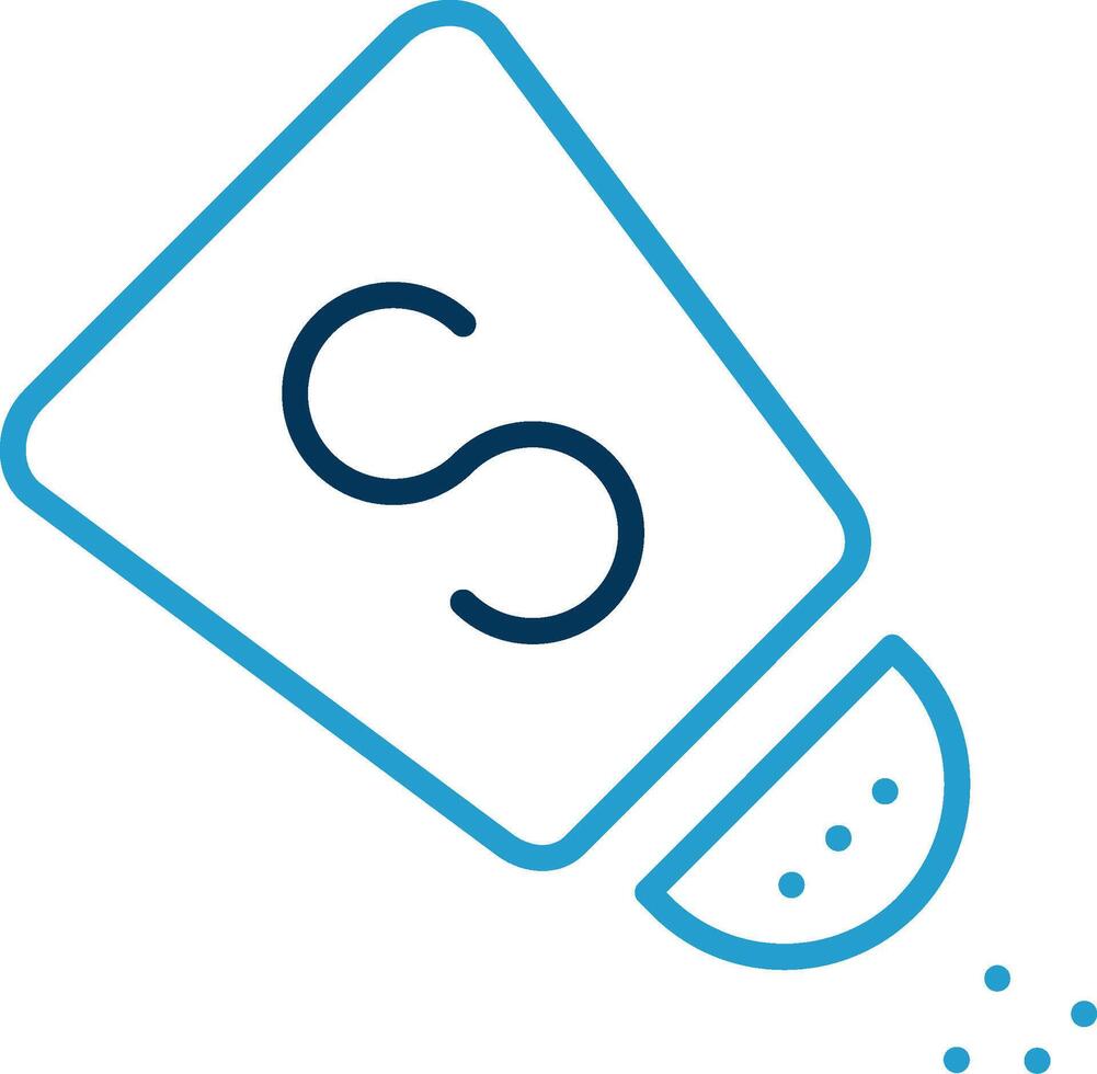 Salt Shaker Line Blue Two Color Icon vector