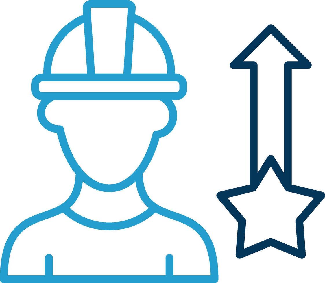 C Clamp Line Blue Two Color Icon vector