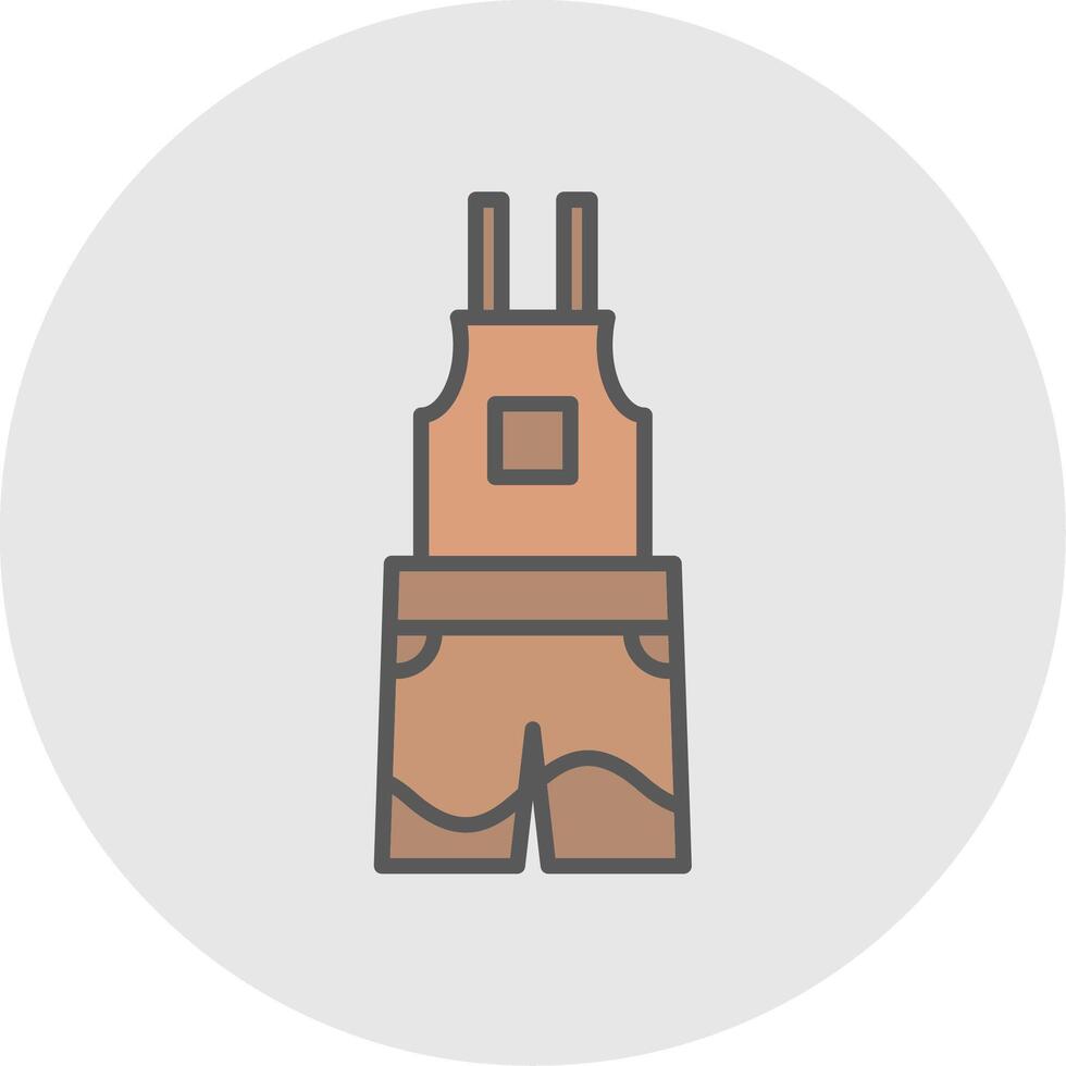 Dungarees Line Filled Light Icon vector