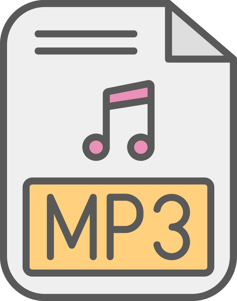 Mp3 Line Filled Light Icon vector