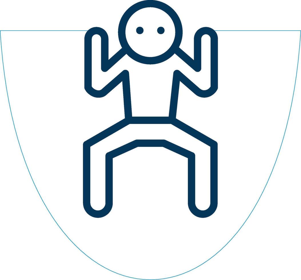 Skipping Line Blue Two Color Icon vector