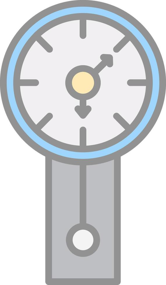 Wall Clock Line Filled Light Icon vector
