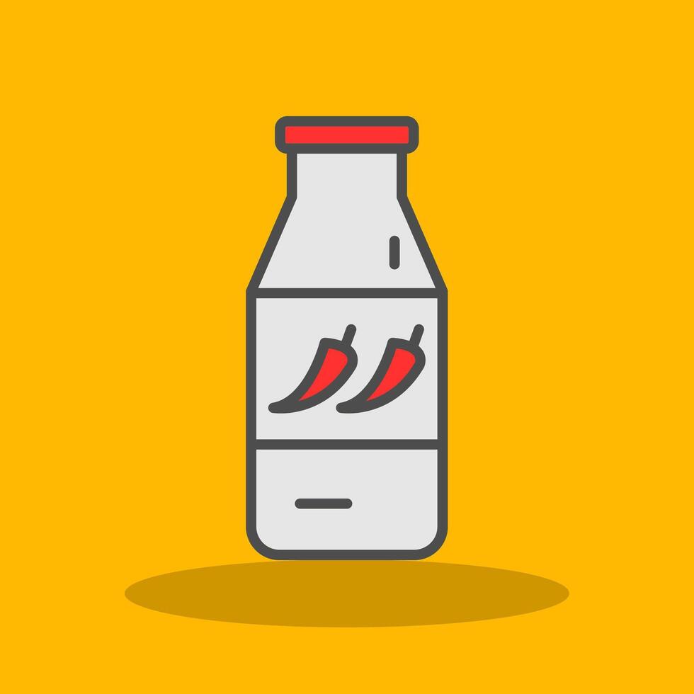 Chilli Sauce Filled Shadow Icon vector