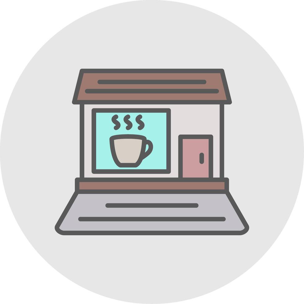 Coffee shop Line Filled Light Icon vector