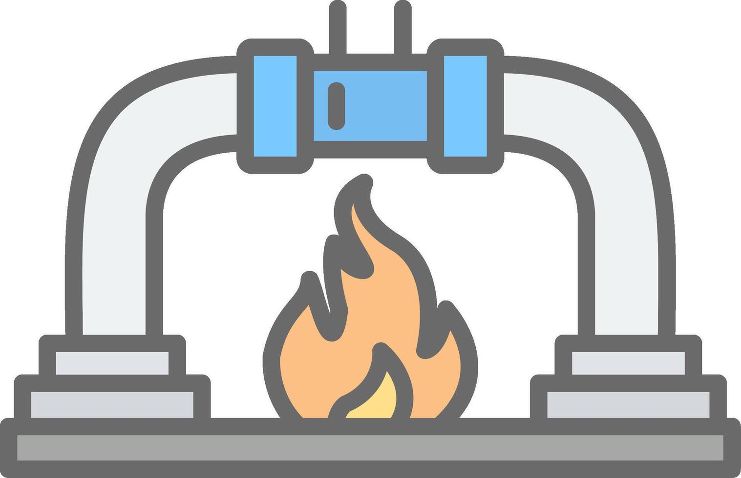 Gas PipeLine Filled Light Line Filled Light Icon vector