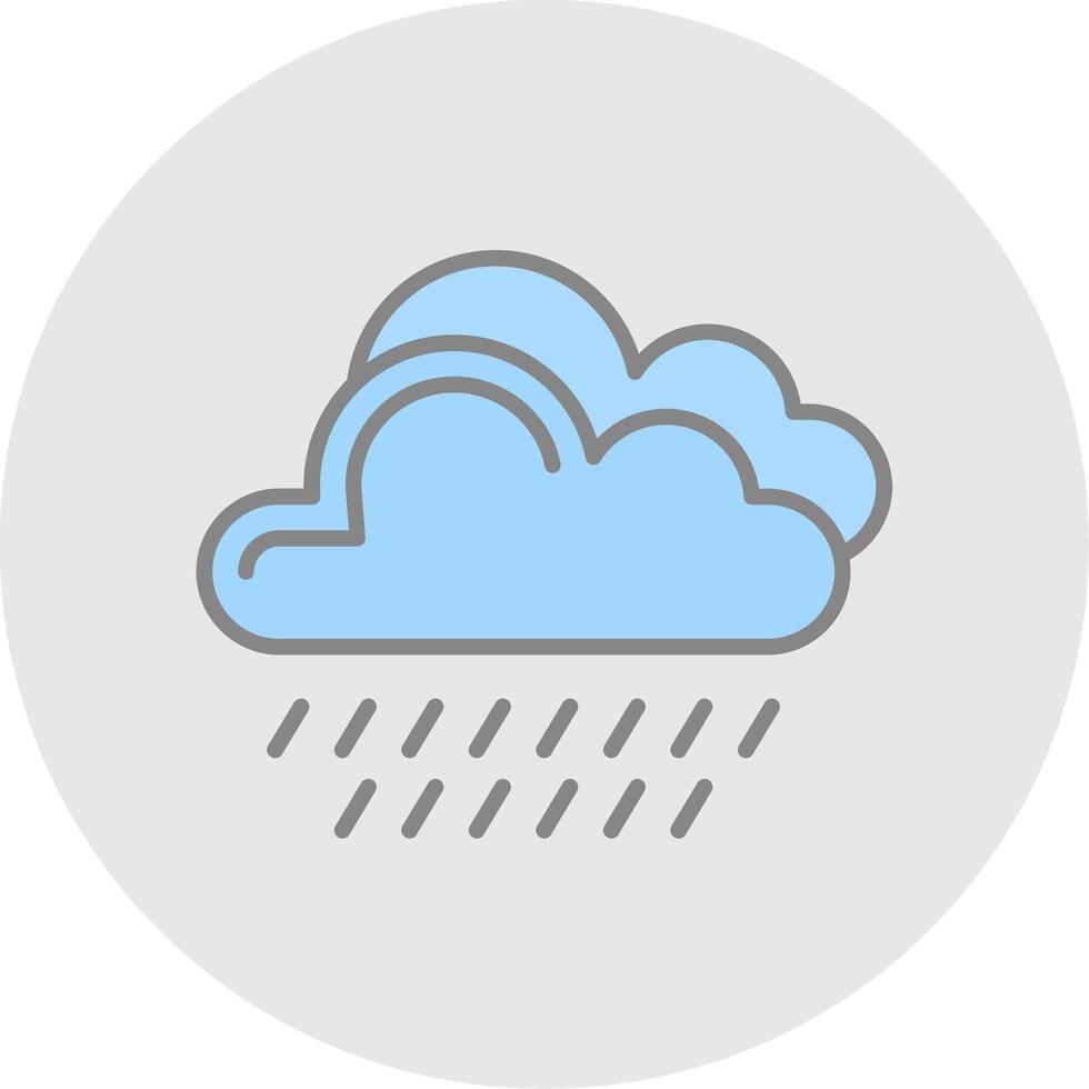 Rain Line Filled Light Icon vector