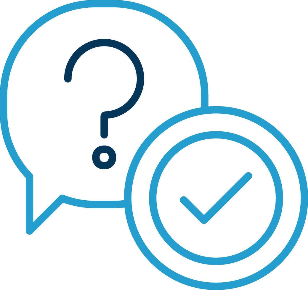 Question Line Blue Two Color Icon vector